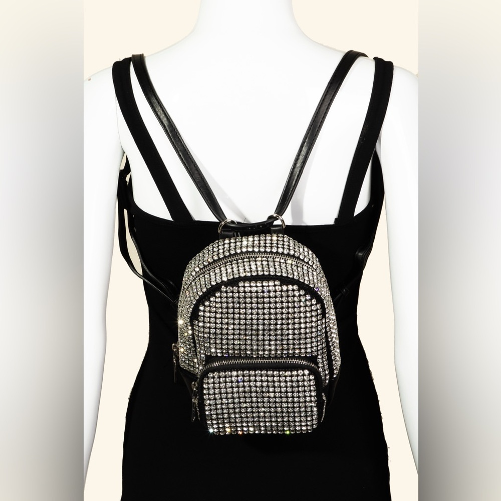 Stylish Silver and Black Women's Backpack